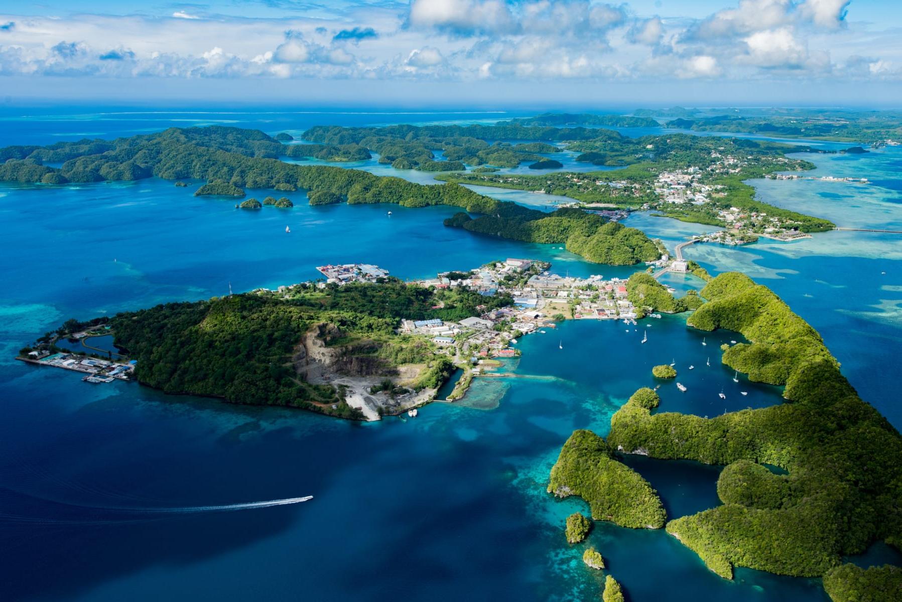 Palau Malakal Island in Oceania, the continent that ranks high on sustainability