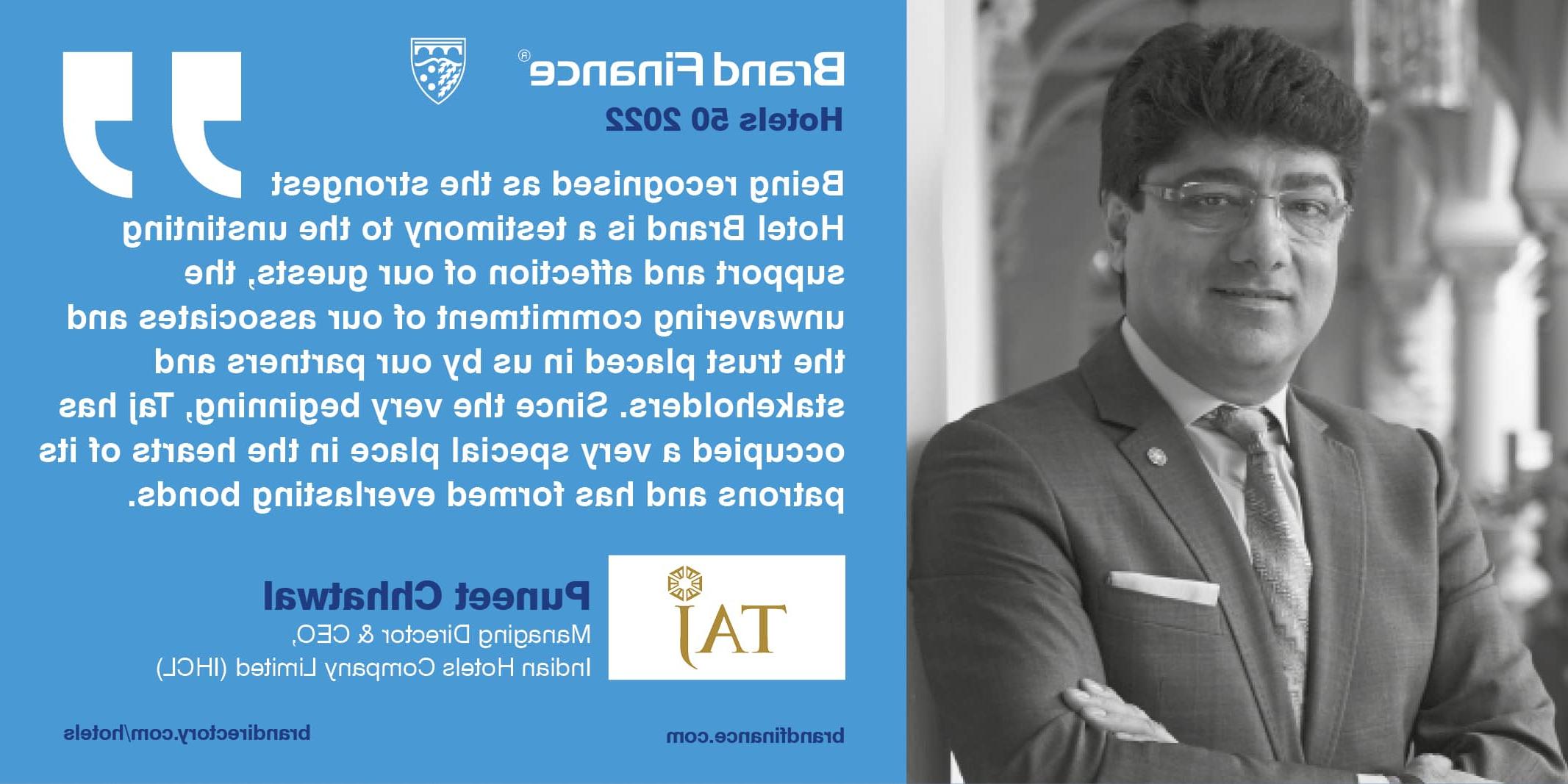Puneet Chhatwal, Managing Director & CEO, Indian Hotels Company Limited (IHCL)